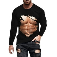Muške majice plus veličina Ležerne prilike dugih rukava Otkrivanje pulover Top Novelty 3D negirajući