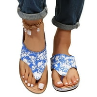 CLLIOS WOMENS Ljetne papuče Šarene cvjetne vezenje sandale Flip Flops Wedge Cipele