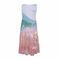 Dyegold sarderes za ženska ležerna plaža - Midi Havajska haljina za ženski boemski boemski cvjetni print