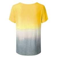 Amousa Ženska Tie-Dye Cat Fashion Print Colorful Short rukava V izrez za bluzu za bluzu Thirts Majice