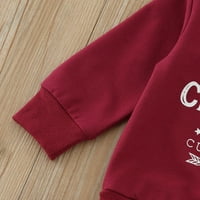 Kaputi za djecu za djevojčice Božićne majice Xmas Tree Pismo ispisani dugim rukavima pulover dukseri