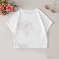 B91XZ majica kratkih rukava Little Girls Toddler vrhovi ljetne djevojke majica crtane tiskane odjeće