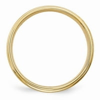 14k žuto zlato udobnost Fit jedinstveni vjenčani prsten veličine 7,5