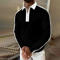 Zodggu Striped tople košulje za muškarce Modni vrhovi bluza Muški poklopac ovratnik na pola zip košulja