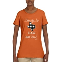 Volim te u Teksasu i natrag Plej pop kulturu Ženska grafička majica, narandžasta, 2xL