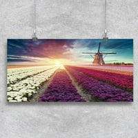 Tulip cvjetni terenski posteljinski poster -Image by shutterstock