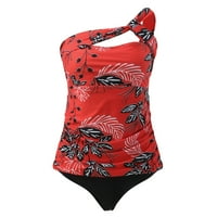 Booker Novi kupaći kostimi Skupljanje Tankini High Squik Bikini Split suknja kupaće kostime Crveno poliestersko