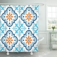 Španjolska pločica uzorak marokanske pločice Dizajn bešavne plave i narančaste kupatilo za kupanje za