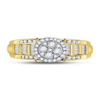 10K žuti zlatni dijamantski klaster mladenka za venčani prsten za vjenčanje CTTW