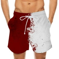 CLLIOS kratke hlače za muškarce Ležerne ljetne elastične strugove 3D ispisane prugaste kratke hlače za plažu