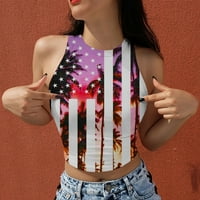 Anuirheih 4. jula vrhovi tenka za žene Američka zastava odijela bez rukava patriotske majice Dan nezavisnosti