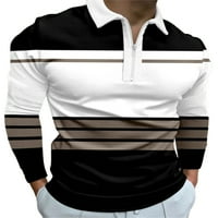 Grianlook Muške polo majice Zipper T košulje rever na vratu Men Classic Fit Tee Patchwork Bluza s dugim