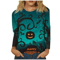 Strungten ženski modni casual dugih rukava Halloween Print okrugli vrat pulover Top bluza za žene za