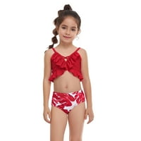 Toddler Baby Kids Little Girffes Ruffles Cvjetni dvomionici kupaći kupaći kupaći kostimi Bikini set