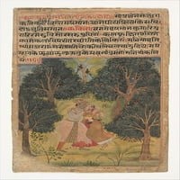 Krishna Woos Radha: Stranica iz rasipanog boston rasikapriya print