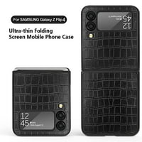 Allytech za Samsung Galaxy Z Flip 5G futrola za telefon, krokodil uzorak PU kožna ultra tanka preklopna