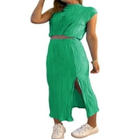 TSSeiatte setovi za žene ljetne košulje sa čvrstim bojama i suknju visoke struk odjeću odjeća za plažu