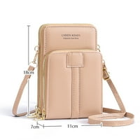 Feiboyy modne žene umjetna koža čvrsta boja patentni zatvarač telefonske torbe na ramenu torba za messenger