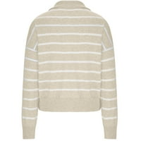 Jeseni džemperi za žene Moderna fit jakna kardigan V-izrez Cardigan džemper bež s