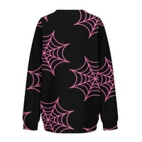PBNBP Halloween Dukseri za žene Slatka novost Ghost Pumpkin Spider Bat Print Prevelizirani posadni krevet