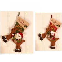JLONG božićne čarape 22.4 sa 3D santa snjegovinskim remenicama Xmas čarape za božićno stablo kamin Viseći