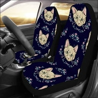 Set autohtovih pokrivača Universal Fit Custom Mačke Mačke slatka skica Universal Auto prednja sjedala