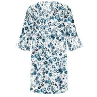 Luiyenes Ženske ljetne haljine za haljinu etničkog stila čipke V izrez cvjetna haljina dot cvjetni ispis