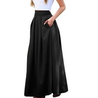 Eguiwyn ženski veliki džep u boji visoki struk OL polovina suknja nagnuta suknja
