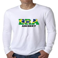 Brazil Arhery - Olimpijske igre - Rio - zastava Muška majica dugih rukava majica