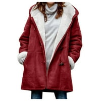 Veliki i visoki jakni Velvet plus kaput Duga veličina plus kopče rukav kaput džep čvrsti zimski rog