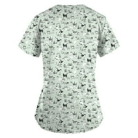 Ženske bluze - Ležerne bluza s kratkim bluzama V-izrez Grafički otisci Žene kratkih rukava vruće prodaje