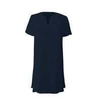 Haljine za žene Ljetni modni A-linijski kratki kratki rukav V-izrez Visoko struk ženska haljina L