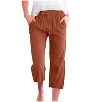 Ženske hlače za hlače ispod $ moda Žene Ležerne prilike čvrste boje elastične hlače Ravne široke pantalone
