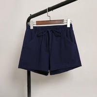Ljetne modne kratke hlače za žene i elastične kratke hlače Čvrsti džep struk labave hlače