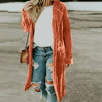 Ženska trendovska jakna casual streetwewwer pune boje džep dugih rukava srednji duljinski kardigan vrhovi kopče grafička odjeća labava dukseva Smiješne majice
