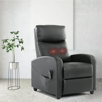 Ručni guranje Recliner stolica, Klasična PU kožna kaiš za ruke koji se naslonjuje na kauču - crna