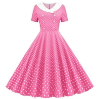Dame Ljetne haljine Moda Žene Line Flare Vintage haljina Bowknot Prom Swing Short rukava Polka Dot Printing