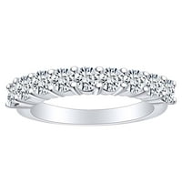 Okrugli oblik bijelog prirodnog dijamantskog obljetnice za vjenčani prsten za vjenčanje u 14K čvrstim