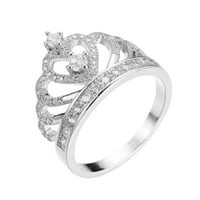 Duhgbne Full Diamond cirkon šuplji prstenovi Žene Modni ružili Gold Diamond circon prsten ženski nakit dijamantski prstenovi za žene veličine 10