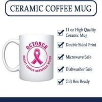 Oktobar mjesec svijesti o raku dojke Svjesnost raka Pink Ripbon keramička kava motivacijski inspirativni uzdižući smiješni poklon za žene Hemorand